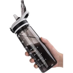VENNERLI Sports Water Bottle with Straw 800ML Bike Water Bottles Reusable Water Jug 28 OZ Hydro Jug BPA-Free Wide Mouth Water Bottle with Handle for Fitness Outdoor Hiking Camping Dishwasher Safe