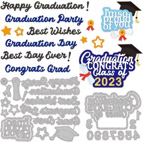 GLOBLELAND 2Set Happy Graduation Cutting Dies Metal Graduation Cap Words Die Cuts Embossing Stencils Template for Paper Card Making Decoration DIY Scrapbooking Album Craft Decor in Saudi Arabia