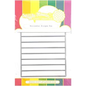 Waffle Flower Horizontal Stripes Die - Cuts a Full A2 Panel into 1/2"w x 4-1/4"h Strips; No Measuring. Build Your Own Pattern or Use for Sentiments