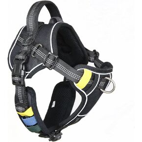 No-Pull Small Dog Harness - Tatical Dog Harness for Small Dog with Handle, Freedom No Pull Escape Proof Dog Vest Harness, Front Clip Reflective Adjustable Service Dog Harness(Black, Small)