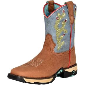 CORRAL LADIE'S TAN HYDRO RESIST/BLUE TOP CACTUS FARM&RANCH DUAL DENSITY SOLE SQ TOE, RUBBER SOLE, RANCHING W5003 in Saudi Arabia