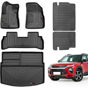 Custom Fit for 2021-2024 Chevy Trailblazer Floor Mats Cargo Liner and Backrest Mat Set All Weather TPE for Chevrolet Trailblazer Accessories (for 2021-2024 Chevy Trailblazer FWD)
