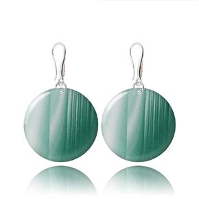 Handmade Modern Round Dangle Earrings Jewelry for Women (Blue)