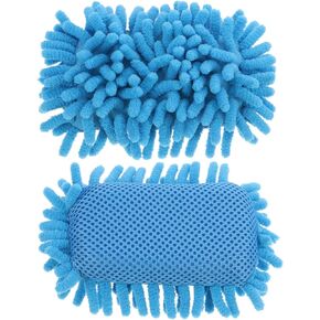 2Pcs Microfiber Whiteboard Eraser Car Wash Sponge Mitt Washable Dry Erase Board Eraser for Cleaning Classroom Whiteboard Car Refrigerator Blue- 5. 89X3. 14X1. 38inch