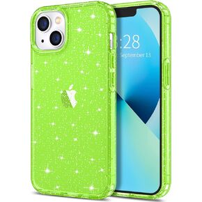 Hython Case for iPhone 14 Case Glitter, Cute Sparkly Clear Glitter Shiny Bling Sparkle Cover, Anti-Scratch Soft TPU Thin Slim Fit Shockproof Protective Phone Cases for Women Girls, Clear Glitter