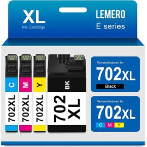 خراطيش حبر LEMERO 702XL لاستبدال خرطوشة الحبر المعاد تصنيعها لطابعة Epson لخراطيش الحبر Epson 702 702XL خراطيش الحبر حزمة كومبو لـ Workforce Pro WF-3720 WF-3730 WF3720 WF-3733 4PK in Kuwait