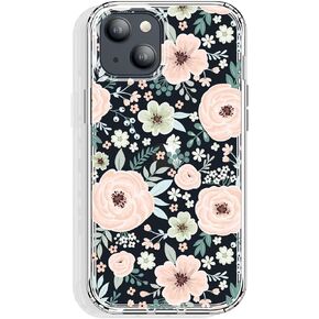 for iPhone 14 and iPhone 13 Case Clear 6.1 Inch with Pattern Design, Protective Slim TPU Cover + Shockproof Bumper for Women and Girls (Modern Art Painting)