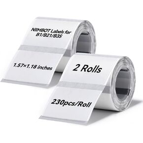 NIIMBOT 2 Rolls Labels for B1 B21 B3S, Thermal Printer Labels 2" x 2"（50x50mm), Round Labels for DIY Logo Design, Jar Label, Name Tag(Round White)