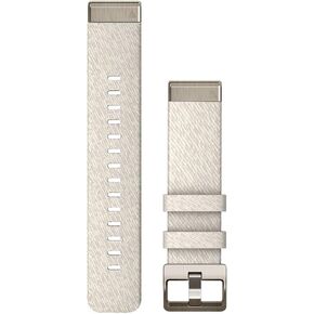 Garmin QuickFit 20 mm Watch Band - Cream Heathered Nylon with Soft Gold Hardware