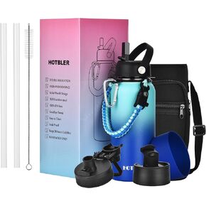 32oz Water Bottle with Paracord Handle & Carrier Bag &Silicone Boot, Double Wall Vacuum Stainless Steel Insulated Jug with Sleeve,Straw Spout Flip Lids, Large Sports Flask Keep Cold & Hot