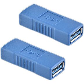 2 Pack USB 3.0 AF to AF High Speed USB3.0 A Female to A Female - AF/AF USB Adapter Connector Converter Plug for Laptop Computer Hard Drive Printer Camera