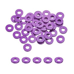 MECCANIXITY Flat Washers Aluminium Alloy M5 Thickening Washer for RC Model Parts Purple 50Pcs