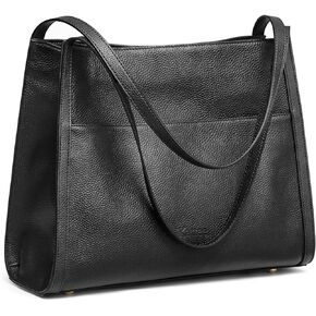 Kattee Genuine Leather Tote Bags for Women, Soft Leather Shoulder Purses and Handbags