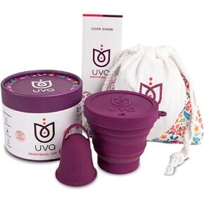 UVA Menstrual Cup Kit - Size 0 - Light Flow Reusable Period Cup Set - Leak-Proof Silicone Soft Period Cup, Sterilizer & Travelling Bag - Period Cups for Women…