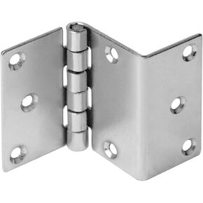 6 Pcs 2-3/4" Offset Door Hinge,(46x44x35) mm Width Half-Surface Hinges Chest Hinges 2 mm Thickness Steel Shutter Hinges Semi-Concealed Three Fold Retro Hinges, Max Load 66 lb