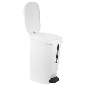 Cabilock 10L White Trash Can with Lid and Foot Pedal, Simple Trash Bin with Nordic Style, Multi-Functional Waste Paper Basket