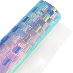 ZLIFA Metallic Dobby Weave Faux Leather Sheets, 12"X53" PU Leather Roll for Sewing Crafts Earrings Bows Bags Making, Gold Green