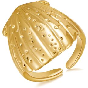 Gold Shell Ring Seashell Adjustable Ring Ocean Series Rings Summer Beach Ring Gifts