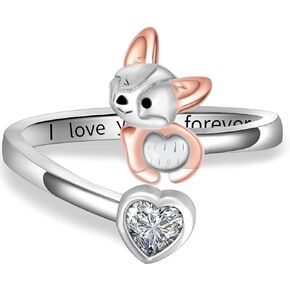 Corgi Gifts 925 Sterling Silver Corgi Rings Corgi Gifts for Corgi Lovers Women Cute Corgi Dog Jewelry for Women
