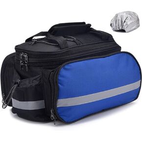 THE LIMIT Large Capacity Bicycle Pannier Bag, Rear Rack Bag, Saddle Bag, Cycling Gear, Detachable, Expandable, Waterproof, 27L, Scratch-Resistant, Includes Rain Cover (Black), BB-01