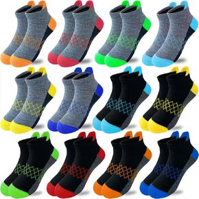 JAMEGIO Boys Socks 12 Pairs Ankle Athletic Socks for Kids Low Cut Sports Casual Socks