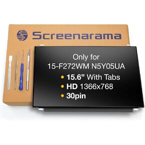 SCREENARAMA New Screen Replacement for HP 15-F272WM N5Y05UA, HD 1366x768, Glossy, LCD LED Display with Tools