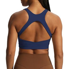 Aoxjox Women's Workout Sports Bras High Impact Fitness Backless Padded Training Gym Khloe Bra Yoga Crop Tank Top