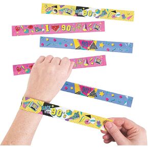 Fun Express 90's Party Slap Bracelets (set of 12) I love The 1990's Party Favors