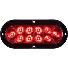 Optronics STL78RK عدسة حمراء مقاس 6 بوصات بيضاوية محكمة الغلق LED للتركيب على السطح