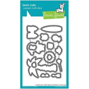 LAWN FAWN Beachy Christmas Lawn Cuts قوالب حرفية مخصصة