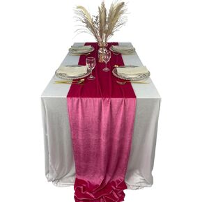 Emerald Green Velvet Table Runner, Luxurious Wedding Table Runner Decorations, 20 x 120 inch 10ft Velvet Fabric Table Linen Overlay for Party