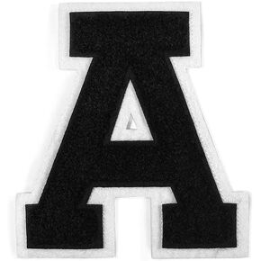 Letter H - Chenille Stitch Varsity Iron-On Alphabet Patch by pc, 4-1/2", TR-11648 (Golden Yellow/Black)