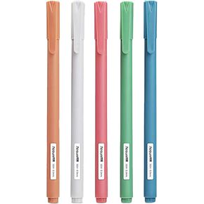 LIONSOUL 5 Pack Morandi Colored Gel Pen Ink Colors, Quick Dry Ink Pen Fine Point 0.5mm Smooth Writing for Journaling Writing Note Taking Coloring Art Office School Supplies (5014)