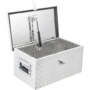 Garvee 20 Inch Aluminum Diamond Plate Tool Box With Lock and Keys, Heavy Duty Waterproof Truck Storage Organizer Chest for Pick Up Truck Bed, Rv Trailer/Van With Side Handle