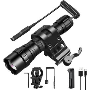 WINDFIRE IR Flashlight 850nm IR Illuminator Flashlight for Night Vision LED Infrared Tactical Hunting Picatinny Rail Mount IR Flashlights with Remote Pressure Switch (Used with Night Vision Devices)