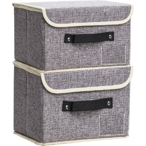 Small storage bins with lids 1-Pack collapsible Linen Closet Organizers and Storage Bins for Shelves with Handles Baby Clothes Storage Boxes with Lids for Home Organization Storage Towel,Socks in Saudi Arabia