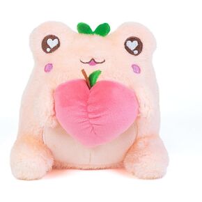 Cuddle Barn PlushGoals - Coffee Sippin' Wawa The Froggie Soft Lime Green Scented Stuffed Animal Kawaii Frog Plush Toy, 6 inches