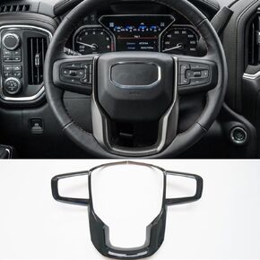 New Interior Steering Wheel Overlay Decoration Trim for GMC Sierra 1500 2019-2023 2500HD 3500HD 2020-2023 Yukon 2021-2023 (Carbon Fiber Color)
