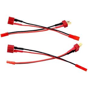 2pairs JST Male to T-Plug Male/JST Female to T Plug Female Adapter with 10cm 4in 20awg Wire(BDHI-15)