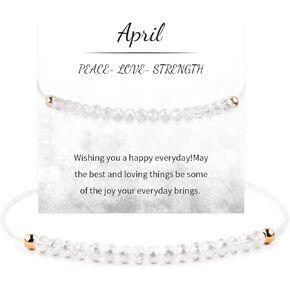 أساور جوهرة الميلاد للنساء والفتيات، سوار من الأحجار الكريمة مصنوع يدويًا، هدايا عيد ميلاد هدايا مجوهرات جوهرة الميلاد لأمها وزوجته سوار كريستال من حجر الميلاد (نكة-يونيو) in Kuwait