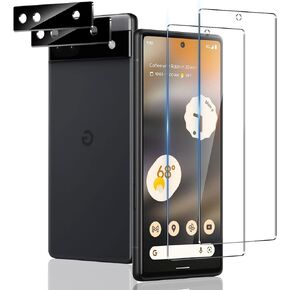 [2+2 Pack] Privacy Screen Protector for Google Pixel 6A [6.1 INCH] with Camera Lens Protector, Anti-spy Tempered Glass, Easy To Install, Bubble Free, Anti-Shatter, Scratch Resistant
