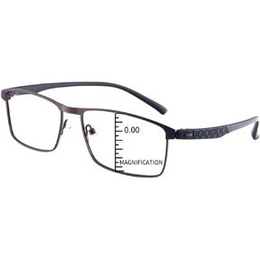 Bootes,Progressive Multifocal Blue Light Blocking Lightweight Readers, Anti-Reflective Resin Lens, 0 Power on Top Lens (Gun, 1.75 x)