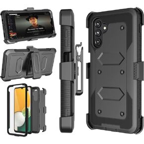 Njjex Rugged Case For Samsung Galaxy A13 5G, For Galaxy A13 5G Case, [Nbeck] Heavy Duty Built-in Screen Protector Locking Swivel Holster Belt Clip Kickstand Hard Shell Cover for Samsung A13 5G [Black] in Kuwait