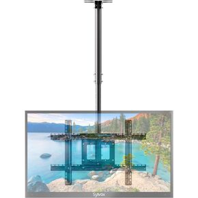Sylvox Ceiling TV Mount, Adjustable TV Mount for 32-65 inch TVs, Universal Bracket for Flat Ceilings, Holds up to 77 lbs, Max VESA 600x400mm, Heavy-Duty, Easy Installation, Stable & Secure