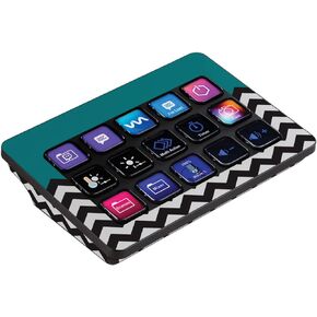 MightySkins Skin Compatible with Elgato Stream Deck MK.2 - Teal Chevron | Protective, Durable, and Unique Vinyl Decal wrap Cover | Easy to Apply, Remove, and Change Styles | Made in The USA