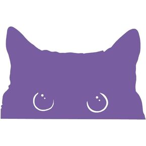 ملصق من الفينيل باللون الأسود للأماكن المغلقة والمفتوحة مقاس 15.24 سم من Curious Peeking Kitty Cat