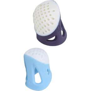 Sewing Thimble, 2Pcs Soft Reusable Silicone Fingerstall Thimble Finger Protector Thimble Sleeve Household Sewing DIY Tools for Hand Sewing Needlework Embroidery DIY Handwork