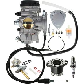 YFM 450 Carburetor For Yamaha Kodiak 450 Carb 2003 2004 2005 2006 With Air Filter & Intake Manifold Boot And Throttle Cable