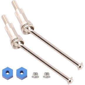 Steel Universal Front and Rear CVD Axles Drive Shafts Set with Aluminum 7075 Wheel Hex Upgrade Parts for Arrma 1/18 Granite Grom Mega 380 Brushed 4x4 Monster Truck RTR, Black (4PCS)