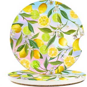 Cat Cute Paw Footprints Car Coasters for Cup Holders, Absorbent Ceramic Coaster with Cork Back, Car Accessories Gifts for Men Women, 2PCS Universal Anti Slip, Cup Mat for Most Car Interior in Kuwait